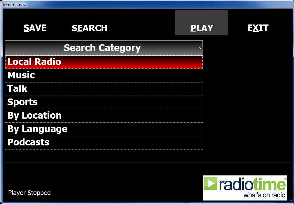 Internet Radio Search Categories